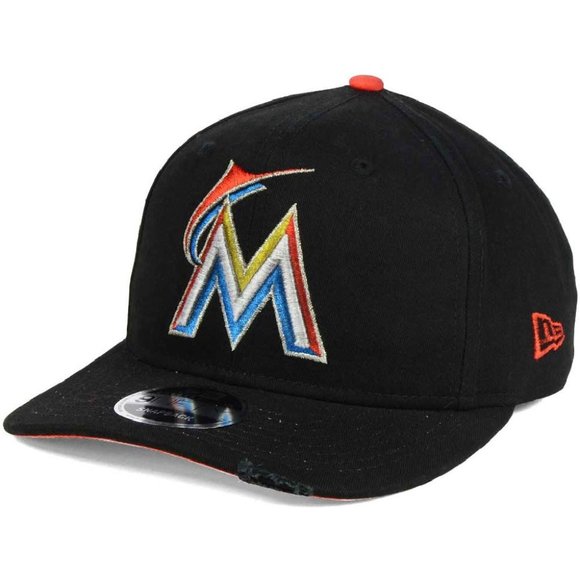 New Era Miami Marlins Distressed Snapback Hat